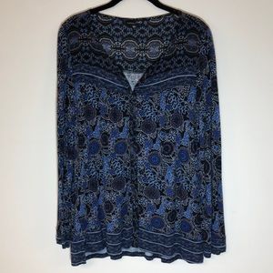 rxb black,navy and gray floral tunic